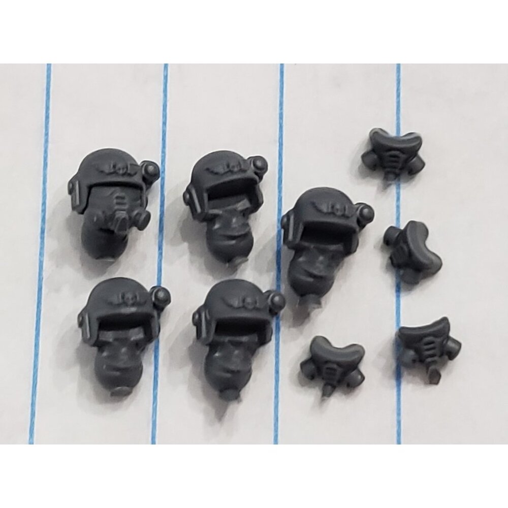 Warhammer 40k Astra Militarum Bits Cadian Kasrkin Trooper Head w Gasmask #22 x5